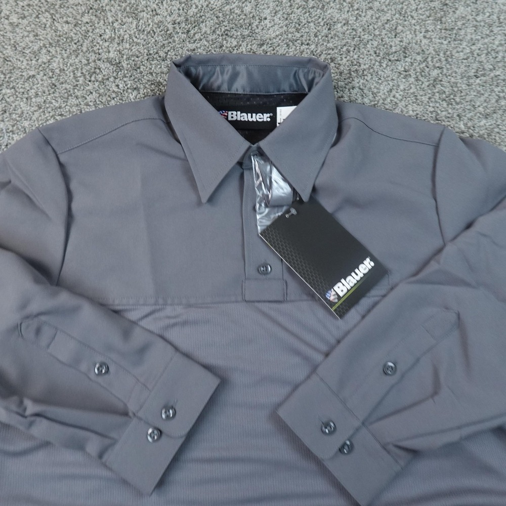 NEW Blauer Polo Shirt Mens L Gray Long Sleeve Armorskin Base Uniform Work Duty
